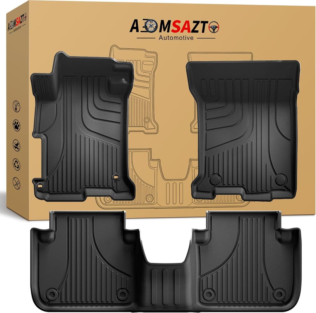 All Weather Floor Mats Fit for Honda Accord Sedan 2017 2016 2015 2014 2013, AOMSAZTO Rubber Floor Liners for Accord Sedans 1st & 2nd Row All-Round Protection (Not for Coupe)