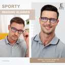 EASY READ 2 Pairs Sporty Style Reading Glasses Men, Black/Demi, 2.00X