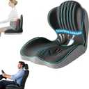 Ergonomic L-Shaped Memory Foam Seat Cushion with Lumbar Support, Designed to Help Relieve Tailbone, Coccyx & Lower Back Pain for Office,Truck, Car & Travel (Grey)