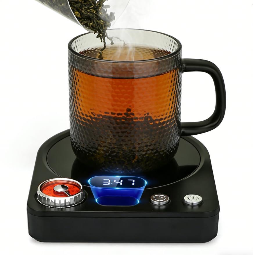 VOBAGA Coffee Mug Warmer with Smart Memory System & 9-Temperature Setting, Coffee Cup Warmer with Customize Timer & Precise Minute Timing, Suitable for Work, Reading, Sleeping