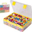 Douorgan Toy Storage Organizer for Lego Stackable Organizer Bins Portable Organizer Containers Storage Box Plastic Case for Bead Bracelet Making DIY Jewelry Nail Charms (Yellow)