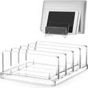 Chunful Adjustable Vertical Laptop Stand for Desk, Acrylic 4 Slot Laptop Holder Desktop, Invisible Desktop Notebook Dock for Notebook Computer, All Gaming Laptops up to 17'' (Clear)