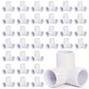 Covzoe 32 Pack 1/2 Inch 3 Way PVC Fittings, Furniture Grade Elbow Pipe Connectors, Heavy Duty Pipe Corner Fittings DIY Shelf Garden Support Structure Storage Frame for Building, Greenhouse Shed, White