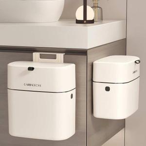 ZOHCAJBO Hanging Small Trash Can with Lid for Cabinets/Bathrooms/Bedrooms/Offices/Camping (Big)