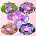 Remote Control Cars for Girls, 2.4GHz RC Stunt Car with 360 Flips & Double Sided Driving, Changeable Wheels, LED Headlights, Birthday Gift for 5-12 Year Old Girls (Pink)