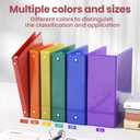 SUNEE 1 Inch Binders 3 Ring 6 Pack, Clear View Three Ring Binders PVC-Free (Fit 8.5x11 Inches) for School Binder or Office Binder Supplies, Classic 6 Colors