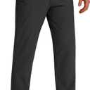 CNBQDD Mens Dress Pants Comfy Stretch Work Casual Slacks Lightweight Quick Dry Golf Pants with 4 Pockets, 30"/32"/34" Inseam (Black, 42Wx30L) color Black