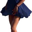 SOLY HUX Women's Mini Dress Halter Neck Sleeveless Tie Backless Swing Flowy Beach Dresses Summer Vacation Clothes (Medium, Dark Blue)