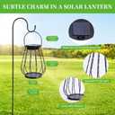 Solar Hanging Lantern Outdoor 2 Pack, Metal Cage Solar Lanterns with Warm White LED Lights, Waterproof Solar Powered Garden Decor Lights for Patio, Porch, Balcony, Yard, Outdoor Gifts