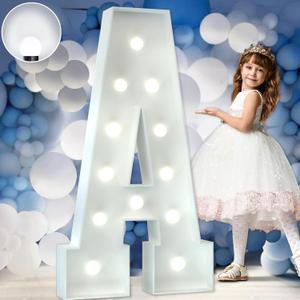 Marquee Letters 4 Feet Tall Large Light Up Letters Baby Shower Decorations Wedding Engagement Proposal White Party Decorations Marry Me Sign Big Cardboard Backdrop A
