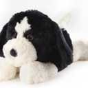 Border Collie Dog Plush Stuffed Animal, Microwave Heating Pads Animal for Cramps & Anxiety Relief, Heatable Cooling Lavender Scentsy Plush Buddy for Adults & Kids (Black White)