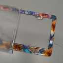 Beautiful Glass Flowers Pattern License Plate Frame Floral Stainless Steel License Plate Holder For Front And Rear Car Tags Funny For Car Decoration Accessories With Screws 6.3 X 12.2 In For Women Men