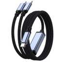 2-in-1 USB-C to dual USB-C data cable, 4 feet, maximum charging power 5A/100W, data transfer speed 480Mbps, compatible with iPhone 16/15 series, laptops, iPad, Nintendo Switch, Galaxy series, etc.