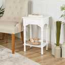 Decor Therapy Jane 1-Drawer Accent Table, Satin White 14"D x 17"W x 26"H