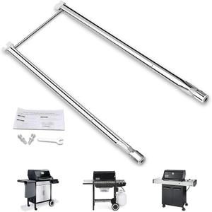 Uniflasy 7507 27 Inch Grill Burner Tubes for Weber Spirit 210/200 Series E-200 E-210 S-200 S-210 (with Side Control), Spirit 500 Genesis Silver A Stainless Steel Gas Grill Burner Tube Kit