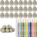 Crtiin DIY Paper Mache Easter Eggs Cardboard Easter Eggs Paintable Fillable Fake craft to Color Paint Your Own Paper Mache for Party Gifts Basket Filler Crafts(72 Pcs)