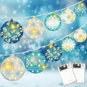 Snowflake Lights Decorations 20 ft 40 LED Snowflake String Lights Battery Operated Winter Fairy Lights Wonderland LED Lights Christmas Tree Lights for Indoor Outdoor Decor Winter Home Decor