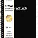 2026-2029 Monthly Planner/Calendar - 3 Year Monthly Planner 2026-2029, July 2026 - June 2029, 6.4" x 8.5", 36 Months Planner with Tabs, 30 Notes Pages, Double-Side Pocket, Holidays, Julian Dates