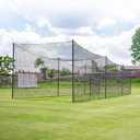Baseball Batting Cage Nets, ONLY NET, 12'H x12'W x 55'L Baseball and Softball Cage Netting, 1.88" Mesh, Professional Fully Enclosed Heavy Duty PE Hitting Cage Net with Door, Without Poles