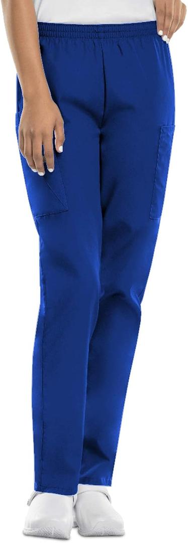 Scrub Pants for Women Workwear Originals Pull-On Elastic Waist 4200 (X-Small Petite, Royal)