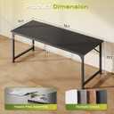 55 Inch Computer Desk, Office Desk, Spacious Desktop, Black | Modern Gaming Desk for Bedroom, Study, Work, Gaming & Writing, Large Legroom, Sturdy Metal Frame, Small Spaces