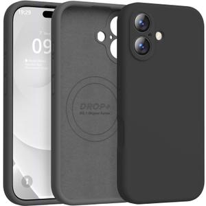 Ktele Magnetic for iPhone 17 Case [Compatible with Magsafe] [Premium Silicone Satin-Smooth Touch] Slim Shockproof Anti-Scratch Microfiber Lining Case, 6.3 inch, Black