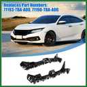Motoforti Pair of Front Bumper Bracket Retainer Spacer Mounting Support Driver and Passenger Side 71193-T5A-000 for Honda Fit 2015-2020 Plastic Black Long-lasting