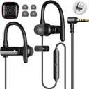 5.9 ft Long Cord 3.5mm Headphones Sport Wired Earbuds with Mic Noise Isolating Earphone Stereo Over Ear Buds Wired Plug in with Ear Hook for Samsung Galaxy A25 A03s A15 S10 A12 for Switch/Laptop/PC