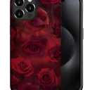 for iPhone 16 Pro Case,Femme Fatale Rose Pattern for Girl Women Boy Hard Hybrid Shell Shockproof Silicone Full Body Protective Case for iPhone 16 Pro