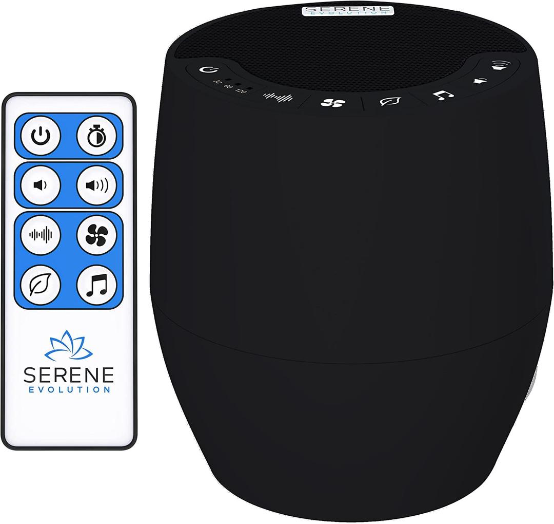 Serene 60 Sound White Noise Machine With Remote, Black