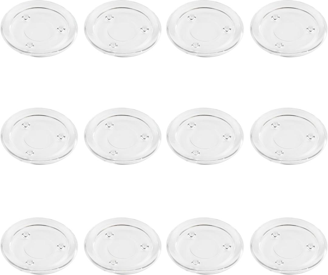 Juvale Pillar Candle Holder Plates - 4 in, Clear, 12-Pack - Glass Candle Base Plate - Wedding, Spa & Party Decor