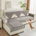 TEWENE Couch Cover, Recliner Sofa Cover, Washable Sofa Bed Cover, Anti-Slip Couch Cover 2 Cushion Sofa for Dogs Pet Cats L Shaped Sofa Grey 28x70 Inch (Only 1 Piece/Not All Set) (28x70 Inches, Light Grey)