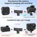 VRlG Magnetic Quick Release Mount for Insta360 GO Ultar with Charging, Aluminum snap-On Magnetic Base with Foldable Adapter and 1/4" Adapter for Tripods & Selfie Sticks, Vlogging AC88