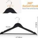 Amazon Basics Wood Suit Clothes Hangers for Closet Organizer, Black, 30-Pack