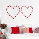 2 Pcs 13 ft Valentine's Day Heart Garland Banner Red Heart Crochet Garland Hanging Ornament Romantic Valentines Decoration for Anniversary Wedding Birthday Fireplace Party Decor