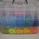 14000Pcs Pony Beads Kit, 40 Colors Rainbow Rave Kandi Beads for Bracelets with Neon Glow Beads Bulk for Hair Braiding DIY Friendship Jewelry Making Craft Kits (Shock Resistant Stackable Box, 9.2lb)