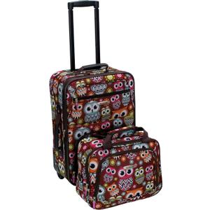 Rockland Fashion Softside Upright Luggage Set, Expandable, Owl, 2-Piece (14/19)