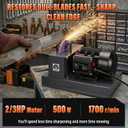 Lawn Mower Blade Sharpener 2/3HP 500W Lawnmower Bench Grinder with 7-Inch Ceramic Grinding Wheel, Extra 60-Grit Ceramic Sandpapers, and 30/40 Brackets for High/Low Lift, Gator & Flat Blades