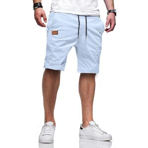 JMIERR Mens Casual Shorts - Cotton Drawstring Summer Beach Stretch Twill Chino Golf Shorts (X-Large, S Mist Blue)