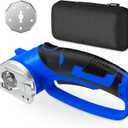 Cordless Electric Scissors, 4V Rechargeable Box Cutter & Cardboard Cutter with LED Light, Safety Lock - Rotary Cutter for Fabric, Leather, Plastic, Crafting, Sewing with Storage Box(Royal Blue)