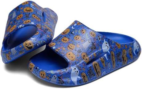 DAYUMKOU Boys & Girls Open Toe Toddler Slippers Children Bathroom Shower Sandals Summer Beach Pool Shoes Royal Blue Size 1.5-2 Big Kid