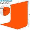 Orange Backdrop for Photoshoot, Professional Photo Backdrop Background Curtain for Product Photography, Portraits, Wedding, Party, Live Streaming Video Recording 8X10 FT