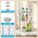 360 Rotating Makeup Organizer, 3 Tier Large Capacity Lazy Susan Bathroom Counter Organizer, Skincare Organizers, Spinning Perfume Organizer & Vanity Organizer Countertop (Classic Grey, 3 Tier)