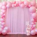 20ft X 10ft Baby Pink Tulle Backdrop Curtain for Parites, Sheer Photo Backdrop Curtains Fabric Drapes for Wedding Baby Shower Birthday Party Bridal Girl Shower Background Decorations