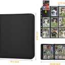 GERMUN 9 Pocket Card Binder, Premium Zip Trading Card Binder, 720 Double Sided Pocket PU Card Collection Binder, Collector Card Album, Card Folder for MTG, TCG, Sports Cards, Game Cards (Black)