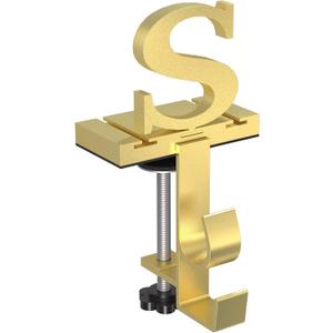 Monogrammed Christmas Stocking Holder with Initials,2 in 1 Garland and Stocking Letter Hanger for Mantle,2 Hooks Gold Letter Stocking Holder for Xmas Fireplace (Letter-S)