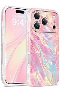GVIEWIN for iPhone 17 Pro Case Compatible with MagSafe, [Full Camera Protection][Military-Grade Protection] Shockproof Protective Slim Magnetic Marble Phone Case for 17 Pro 6.3", 
Dreamy/ Pink