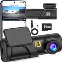 Dash Cam, 2.5K Dash Camera for Cars with WiFi FHD, Mini Car Camera, Dash Cam Front Built-in 64GB SD Card, 160 Wide Angle,Night Vision,Loop Recording,24H Parking Monitor, Support 128GB (Q3 BLACK)
