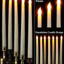 Funtery 48 Pcs Flameless LED Taper Candles Battery Operated Candles Bulk Realistic LED Candlesticks Flickering for Wedding Church Graduation Party Home Decor(Ivory,Classic Style)