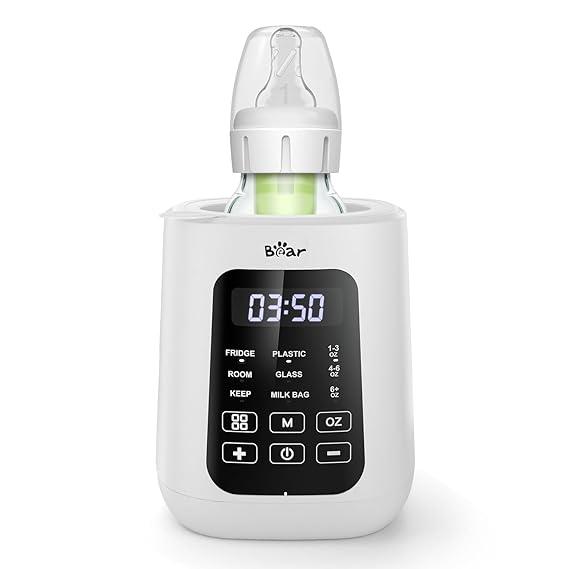 Bear Baby Bottle Warmer, Milk Warmer Breastmilk Bag Formula Fast Warming for New Born Baby Bottles, with Time Temp Control Automatic Shut Off at Home Use